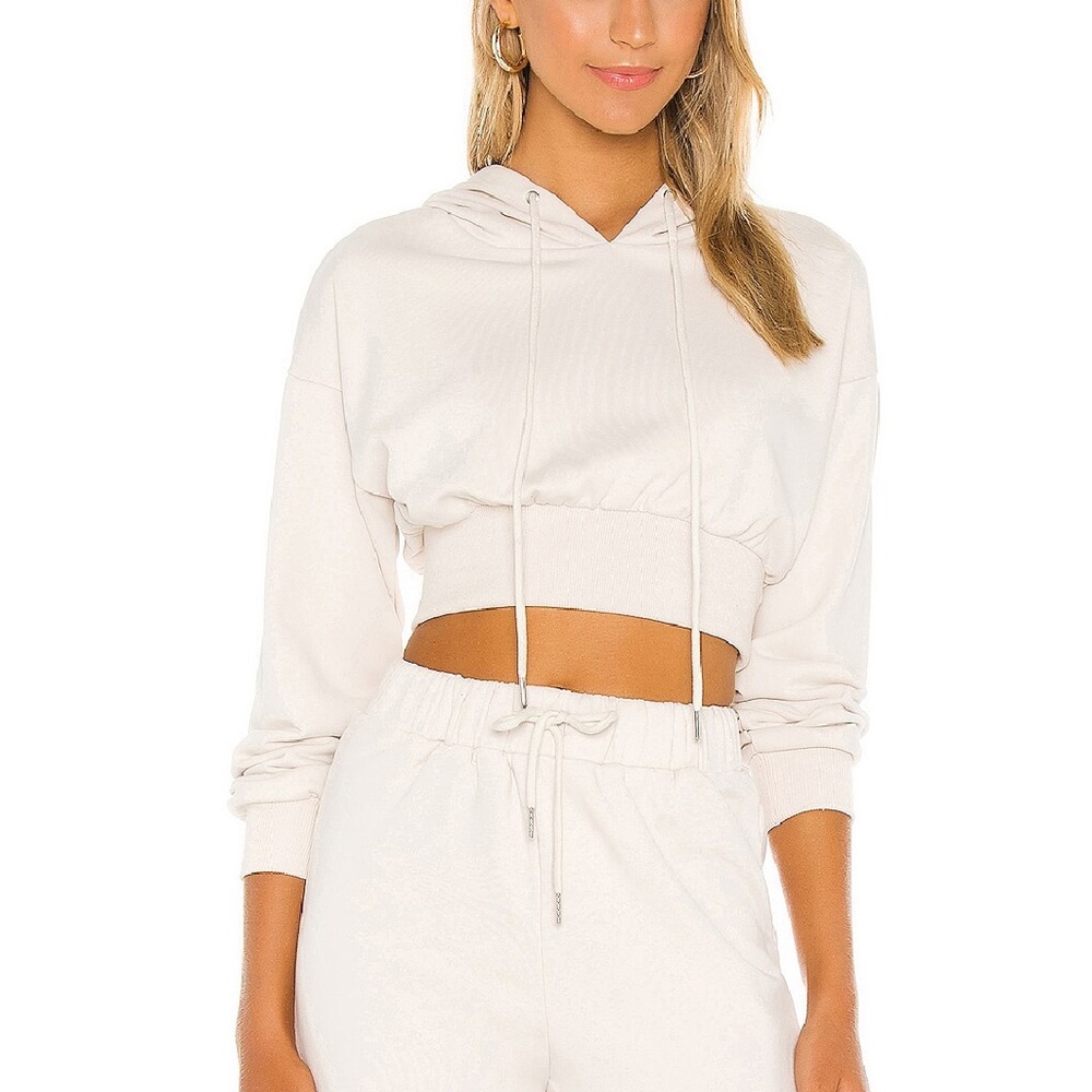 Superdown Cropped Hoodie in Cream